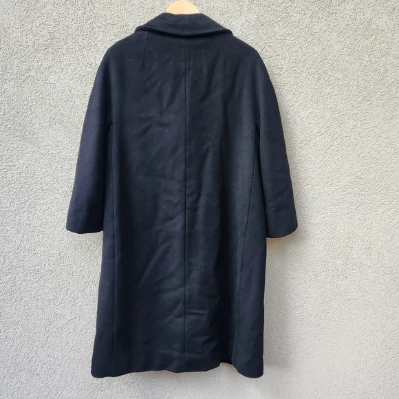 SAKS FIFTH AVENUE Women's Coat Large Wool Luxury Vintage Double Breasted Long - Picture 4 of 9